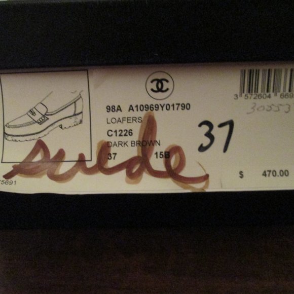 Vintage Chanel Suede Penny Loafers Size 6.5B Authentic - Picture 2 of 10